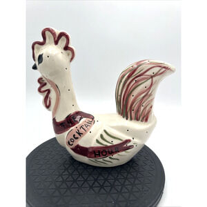 Vintage MCM Chicken Rooster Hors Deuvre Toothpick Holder “The Cocktail Hour”